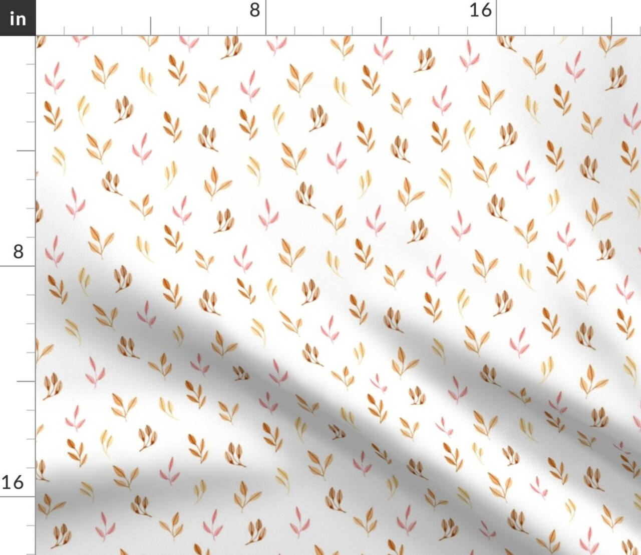 Boho Leaves Terracotta Mustard Gold Hand Painted Custom Printed Fabric by Spoonflower Various Fabrics by the Yard or Fat Quarter